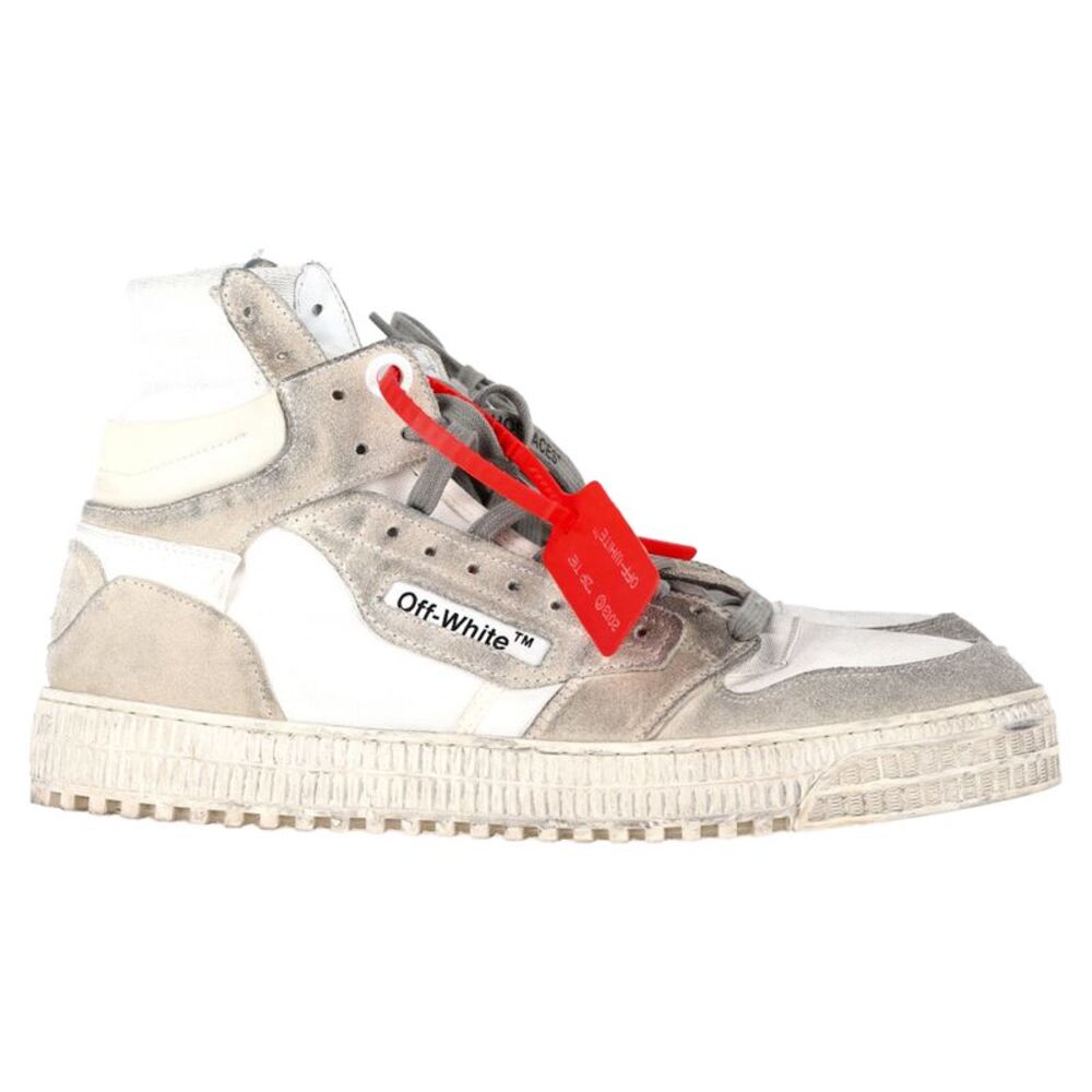 Off-White 3.0 Off-Court High-Top Sneakers in White Leather